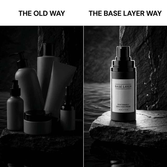 The Old Way: 5 separate products vs The Base Layer Way: 1 all-in-one solution