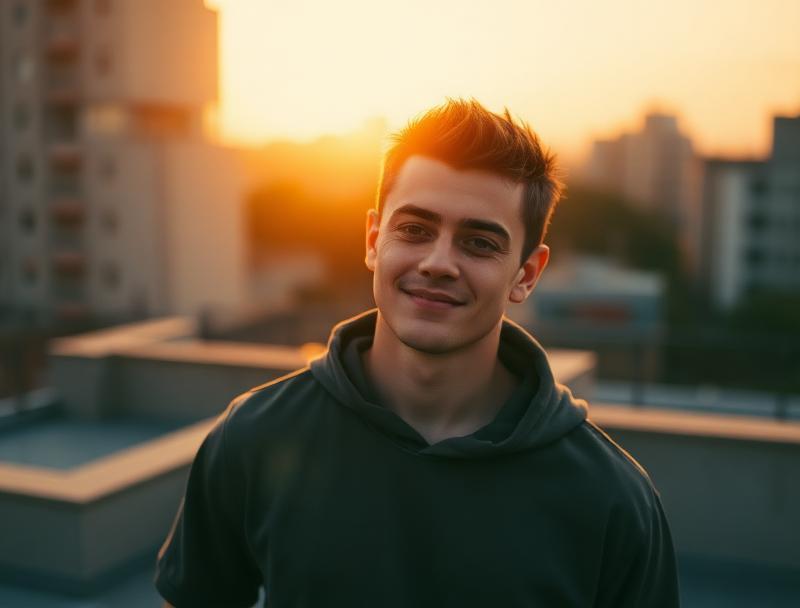 Man with clear, matte skin after using Base Layer moisturizer for oil control